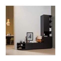 Finca Tv meubel rond links grenen zwart 78cm