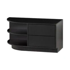 Finca Tv meubel rond links grenen zwart 78cm