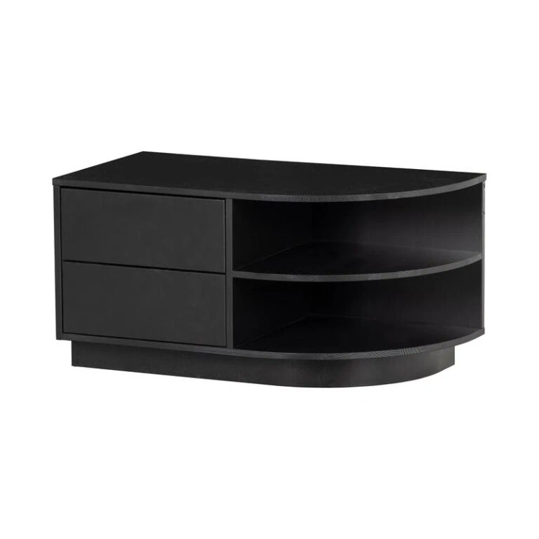 Finca Tv meubel rond rechts grenen zwart 78cm