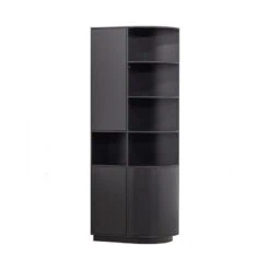 Finca Vakkenkast rond rechts grenen zwart 78cm