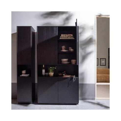 Finca Wandkast smal grenen zwart 40cm