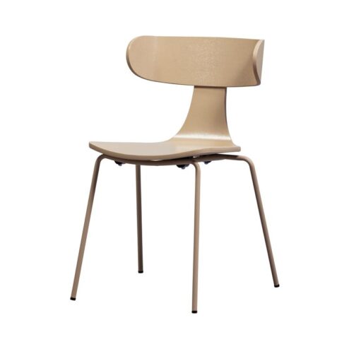 Form Eetkamerstoel hout met metalen poot zand