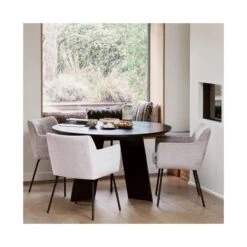 Fries Eettafel rond eiken blacknight 129cm