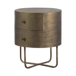 Glossy Rond kastje metaal antique brass 39cm