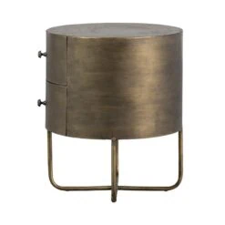 Glossy Rond kastje metaal antique brass 39cm