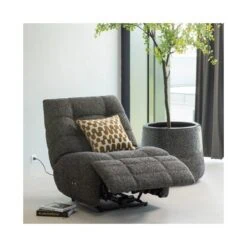 Hein Relaxfauteuil elektrisch antraciet/bruin melange