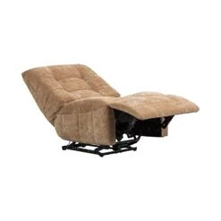 Hein Relaxfauteuil elektrisch geweven rib lichtbruin