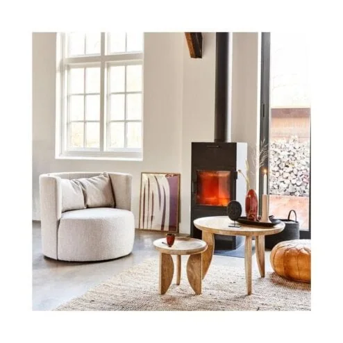 High Heels Bijzettafels mangohout naturel set van 2