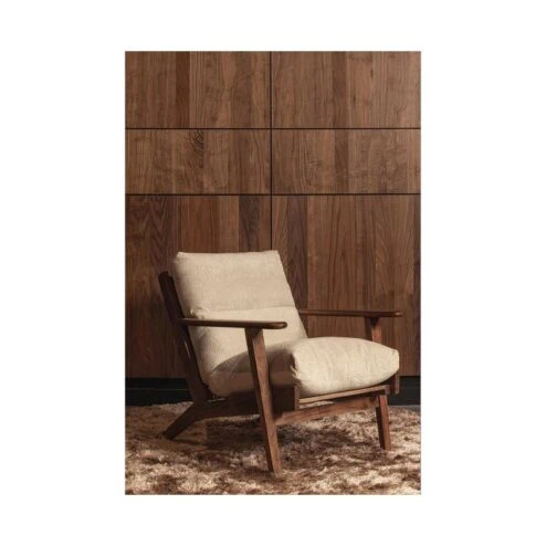 Houston Fauteuil bouclé/hout naturel