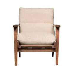 Houston Fauteuil bouclé/hout naturel