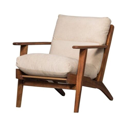 Houston Fauteuil bouclƩ/hout naturel