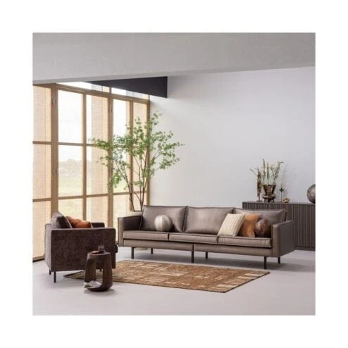 Ian Handgeweven vloerkleed wol/katoen bruin 170x240cm