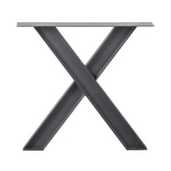 Industrial X-vorm poot metaal zwart