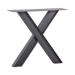 Industrial X-vorm poot metaal zwart