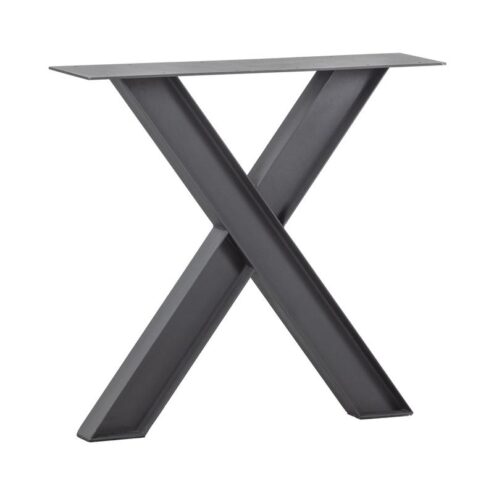 Industrial X-vorm poot metaal zwart