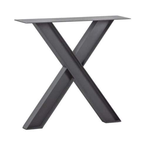 Industrial X-vorm poot metaal zwart