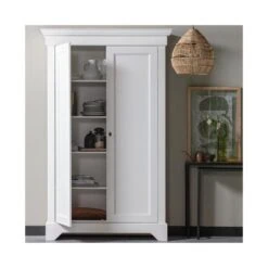 Isabel Brocante kast grenen wit 118cm