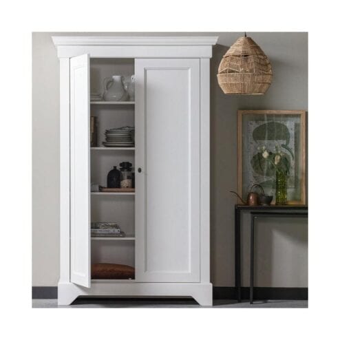 Isabel Brocante kast grenen wit 118cm