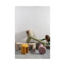 Jacob Gestoffeerd bankje olijfgroen 130cm