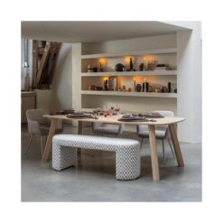 Jacob Gestoffeerd bankje ruit dessin zand 130cm