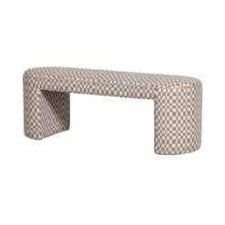 Jacob Gestoffeerd bankje ruit dessin zand 130cm