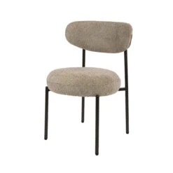 Jaimy Eetkamerstoel Boucle zand-bruin