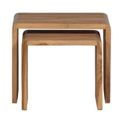 Jasmijn Bijzettafel recycled teak naturel set van 2