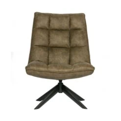 Jouke Draaifauteuil leerlook groen