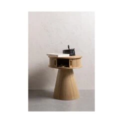 Karri Nachtkastje rond MDF/grenen naturel 38cm