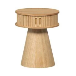 Karri Nachtkastje rond MDF/grenen naturel 38cm