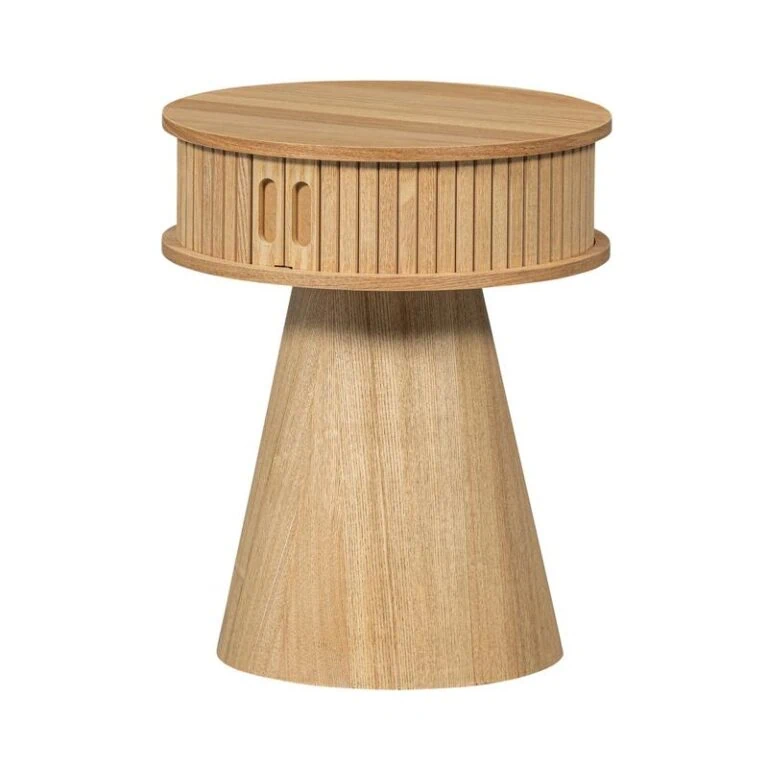 Karri Nachtkastje rond MDF/grenen naturel 38cm