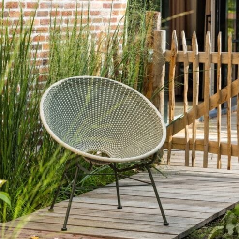 Kazoun Tuin loungestoel wicker groen