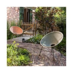 Kazoun Tuin loungestoel wicker oranje