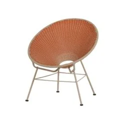 Kazoun Tuin loungestoel wicker oranje