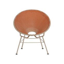 Kazoun Tuin loungestoel wicker oranje