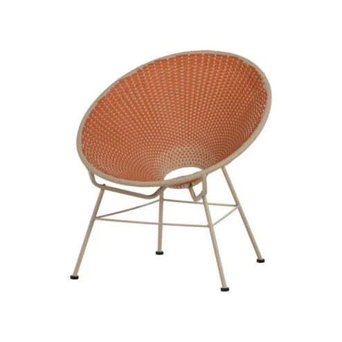 Kazoun Tuin loungestoel wicker oranje