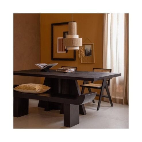 Kean Eettafel met middenpoot mango zwart 220cm