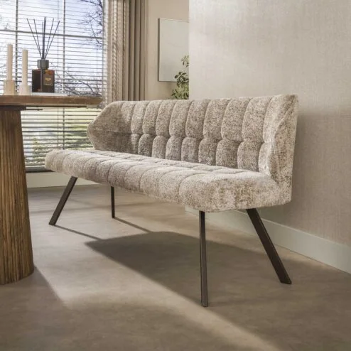 Kelly Eetkamerbank Alura zand-bruin