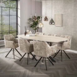 Kelly Eetkamerstoel Alura zand-bruin