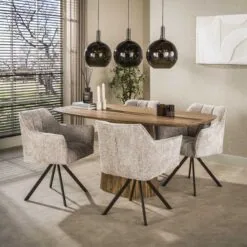 Kelly Eetkamerstoel Hoven zand-bruin