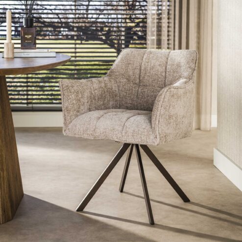 Kelly Eetkamerstoel Hoven zand-bruin