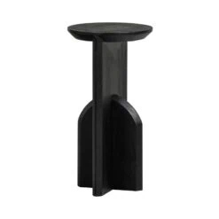 Kioni Smalle bijzettafel acaciahout zwart 30cm