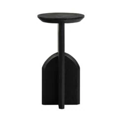 Kioni Smalle bijzettafel acaciahout zwart 30cm
