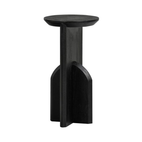 Kioni Smalle bijzettafel acaciahout zwart 30cm