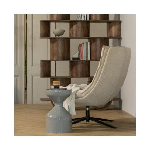 Kube Draaifauteuil met hocker naturel