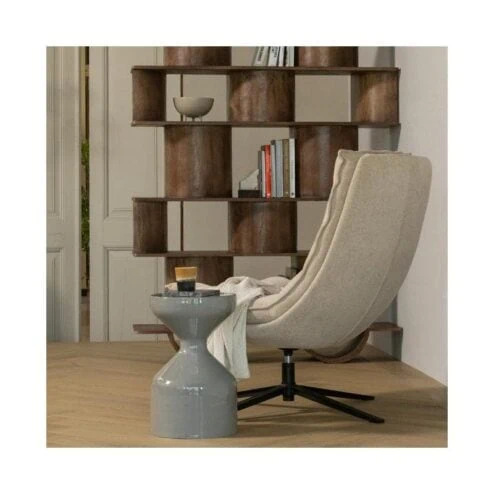 Kube Draaifauteuil met hocker naturel