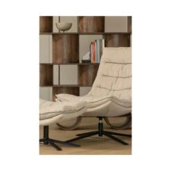 Kube Draaifauteuil met hocker naturel