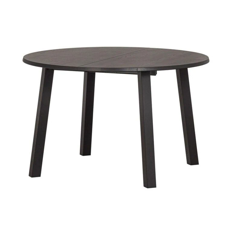 Lange Jan Uitschuifbare eettafel rond eiken blacknight 120/160/200cm