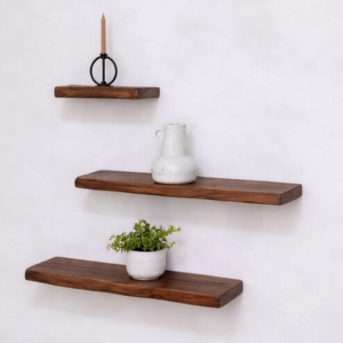 Alternative view of Londo Wandplank zwevend Walnoot Mangohout 100cm