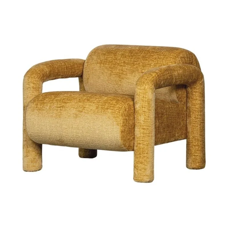 Lenny Fauteuil grove textuur goud/geel